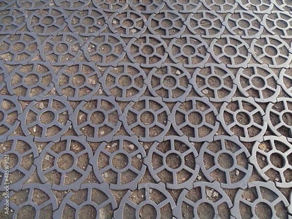 Obraz Metal pavement with an interesting pattern as a background 