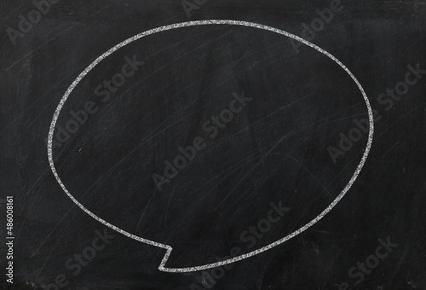 Obraz Chalk on black board with circle background