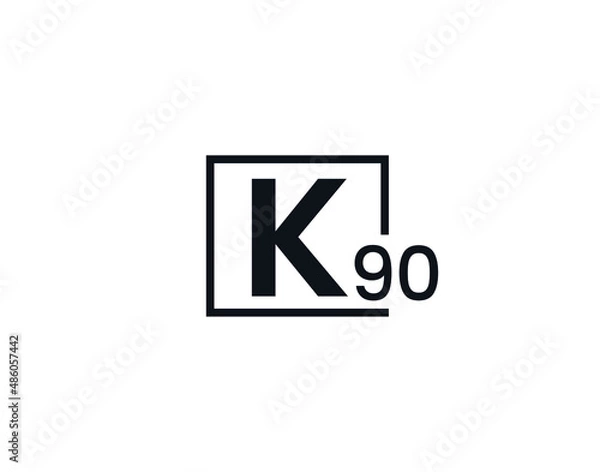 Fototapeta K90, 90K Initial letter logo