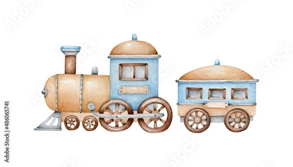 Obraz old steam locomotive isolated