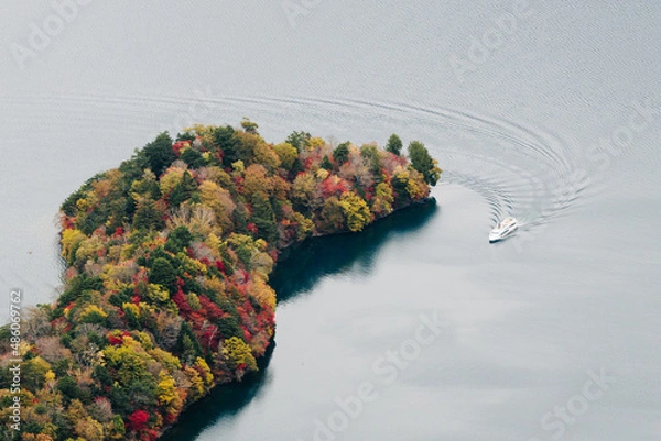 Obraz 日光　八丁出島の紅葉