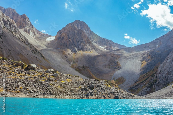 Obraz amazing mountain lake under the clouds