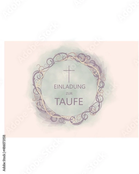 Fototapeta Einladung Taufe Mädchen