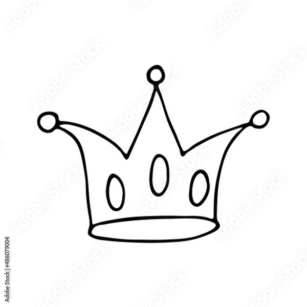 Fototapeta Doodle crown cartoon. Vector pattern. A decorative element. Vector decorative object.	