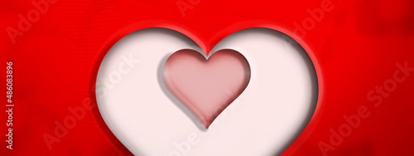 Obraz red heart on a red background