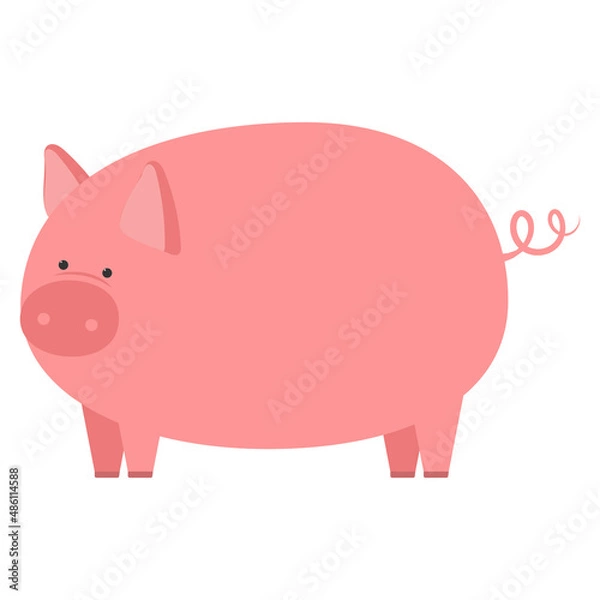 Obraz Cute pigs. Cheerful pig. Funny pigs vector.