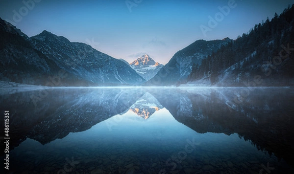 Obraz Alpensee am kalten Wintermorgen
