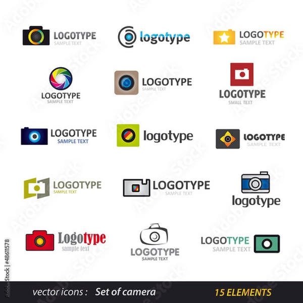 Fototapeta Camera logo set - photography