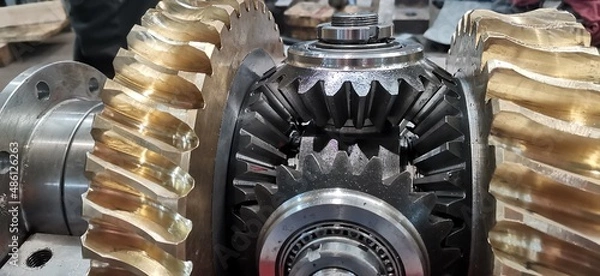 Obraz Worm wheel made of bronze differential gear.