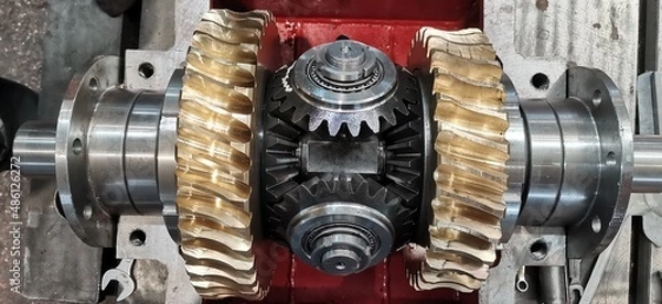 Obraz Worm wheel made of bronze differential gear.