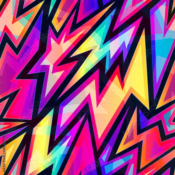 Fototapeta Jasny geometryczny wzór graffiti.