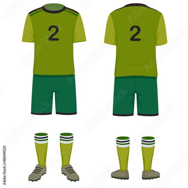 Fototapeta t-shirt sport design template, Soccer jersey mockup. uniform front and back view.