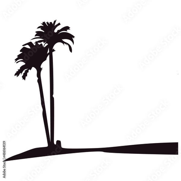 Fototapeta Vector Silhouette of a Palm Tree