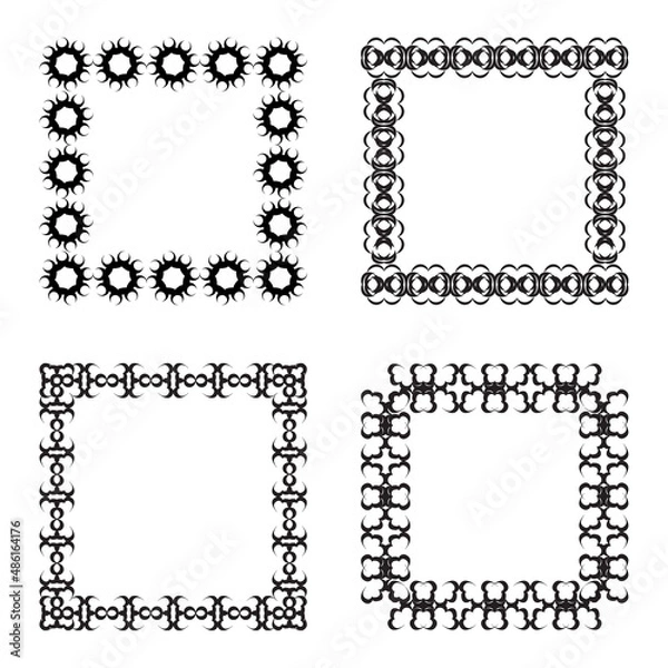 Fototapeta Set of 4 Elegant Frames for Graphic Design