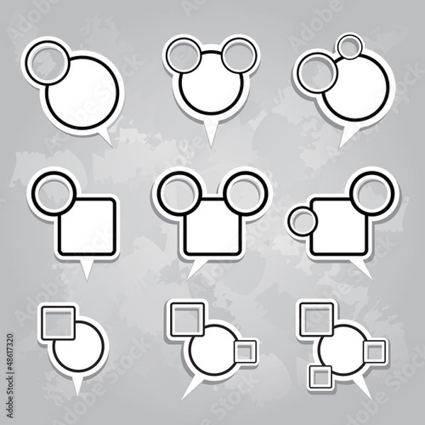 Fototapeta Speech bubble on white with clipping path