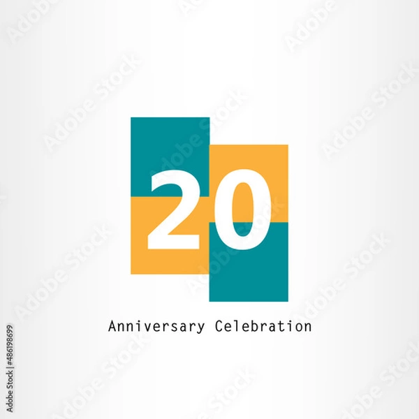Fototapeta 20 Year Anniversary Logo Vector Template Design Illustration elegant