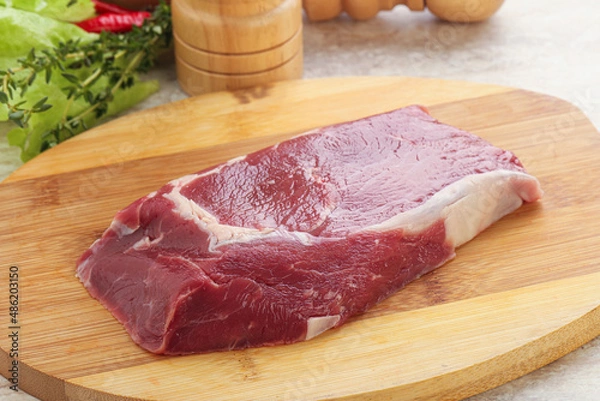 Obraz Raw rib-eye beef steak black angus