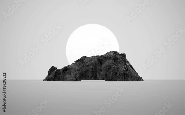Fototapeta background for package mock-up with blackmountain and sunlighting