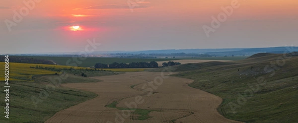 Obraz sunset over the fields