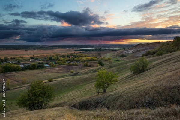 Obraz sunset over the field