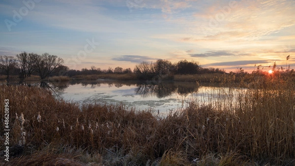 Obraz sunrise over the river