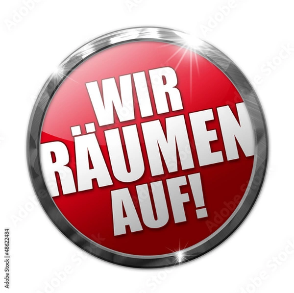 Obraz Wir räumen auf! Button, Icon