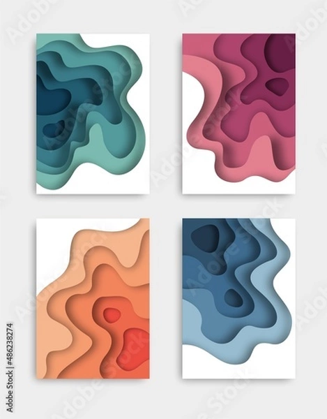 Obraz Abstract Paper Cut Illustration Background