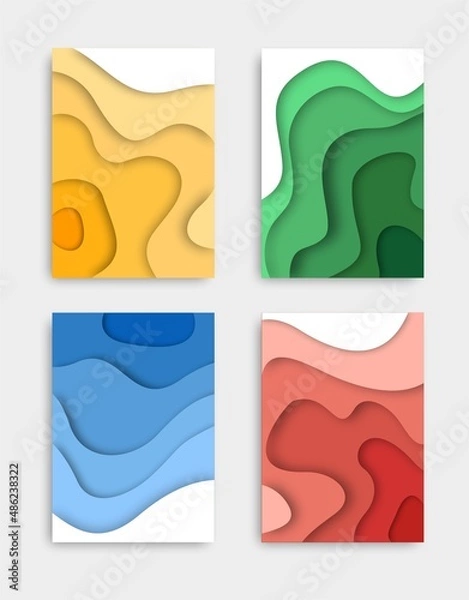 Obraz Abstract Paper Cut Illustration Background