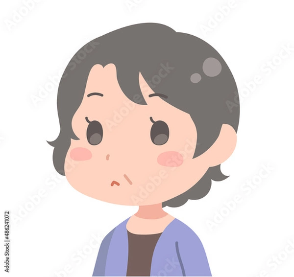 Fototapeta おちょぼ口の中年女性のイラスト