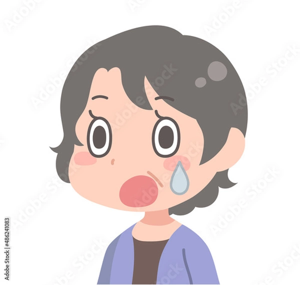 Fototapeta 目を見開く中年女性