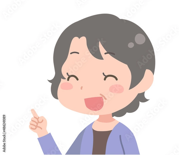 Obraz 笑顔で人差し指を立てている女性_指さし