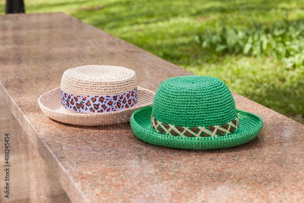 Obraz Multicolored handmade summer hats

