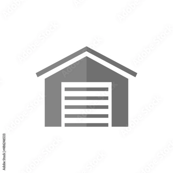 Obraz Garage grey flat vector icon