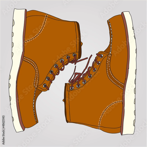 Obraz Illustration of work boots pair