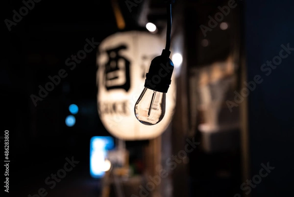 Fototapeta 夜の店の電球