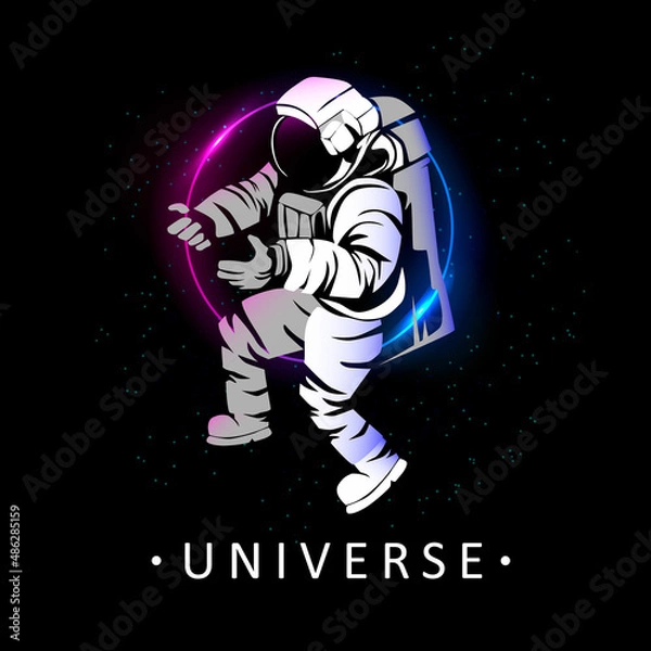 Fototapeta astronaut in the universe. dark infinity