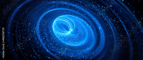 Obraz Blue glowing spinning spreader abstract widescreen background