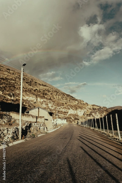 Fototapeta carretera con cielo desierto para fondos y diseños ... road with desert sky for backgrounds and designs 