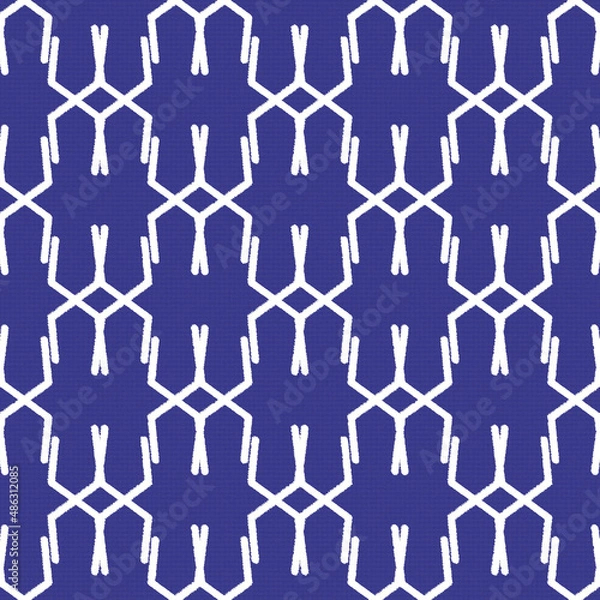 Fototapeta seamless pattern canvas texture white on blue 