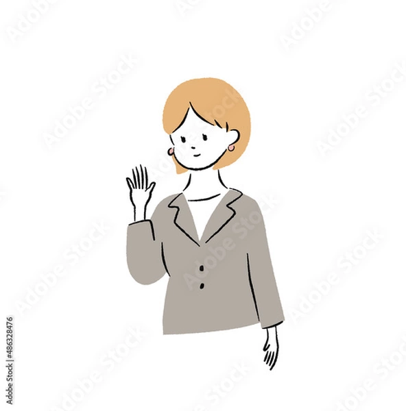 Obraz スーツを着た女性上半身　挨拶