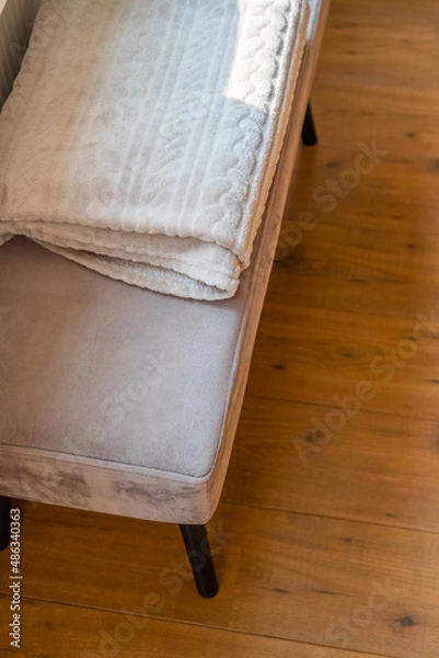 Obraz Plaid on bench with floor