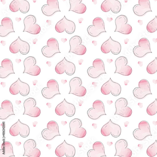 Fototapeta happy valentine's day. Cute heart pattern background image

