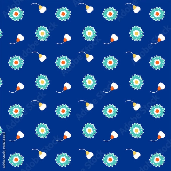 Fototapeta flowers beautiful pattern and  background, great for wrapping paper, banner, textile, wallpaper. cartoon vector illustrations