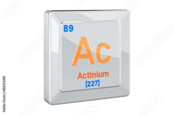 Fototapeta Actinium Ac, chemical element sign. 3D rendering