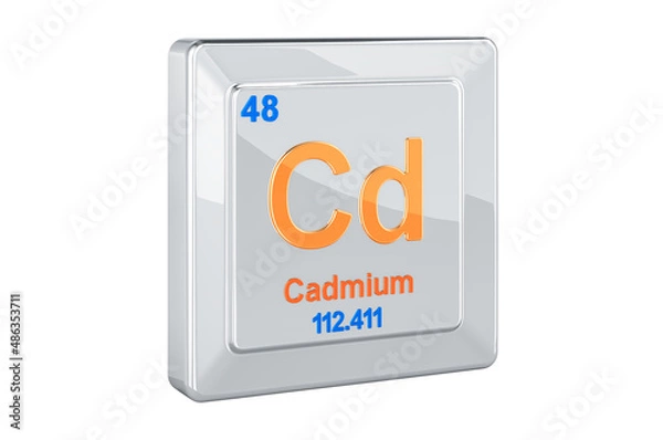 Fototapeta Cadmium Cd, chemical element sign. 3D rendering