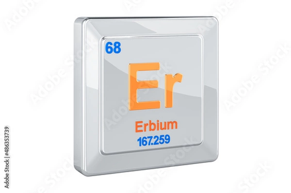 Fototapeta Erbium Er, chemical element sign. 3D rendering