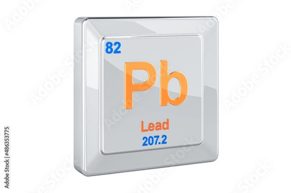 Fototapeta Lead plumbum Pb, chemical element sign. 3D rendering