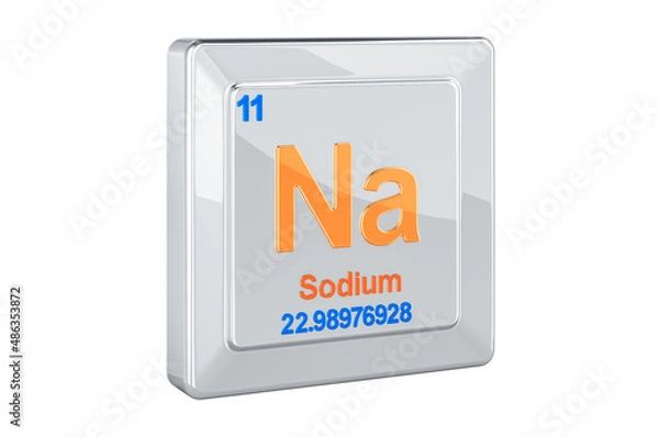 Fototapeta Sodium Na, chemical element sign. 3D rendering