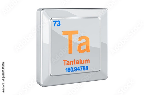 Fototapeta Tantalum Ta, chemical element sign. 3D rendering