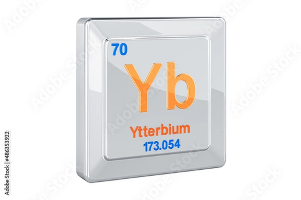 Fototapeta Ytterbium Yb, chemical element sign. 3D rendering
